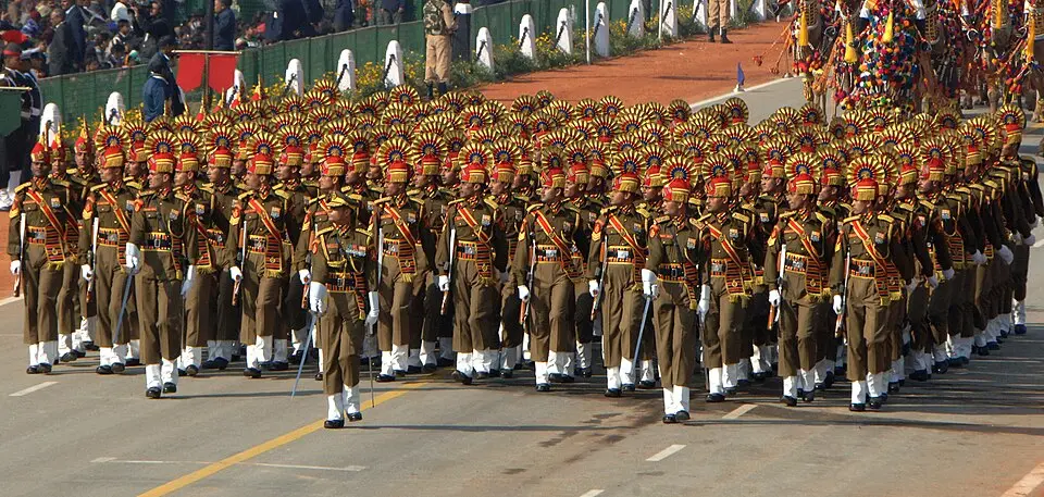 The BSF marching contingent on Rajpath during the Republic Day Parade 2013