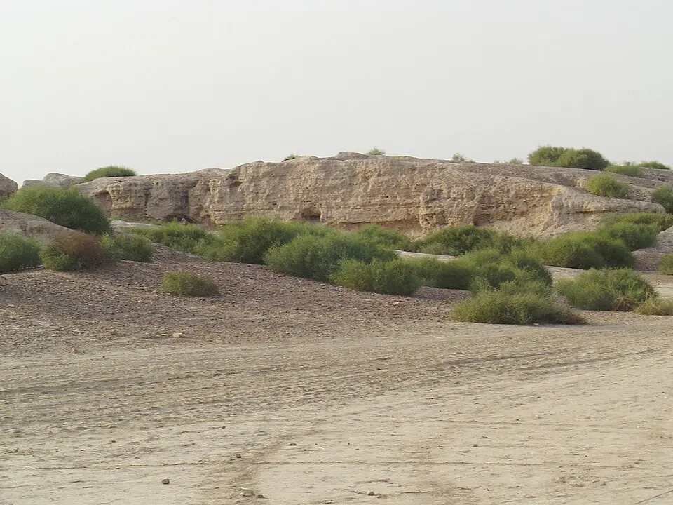 The citadel mound at Kalibangan: Kalibangan, in Rajasthan, is famous for evidence of a ploughed field, and had a fortified sector.