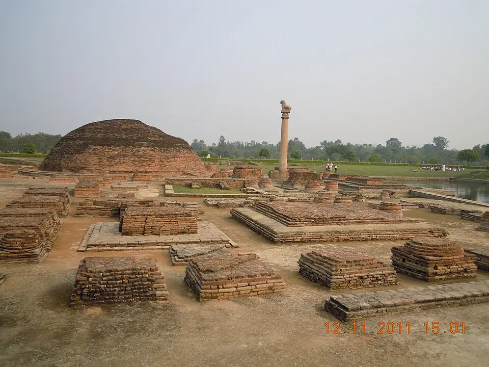 The remains at Vaishali: Vaishali was the capital of the Vajji confederacy of eight clans, a gana sangha.