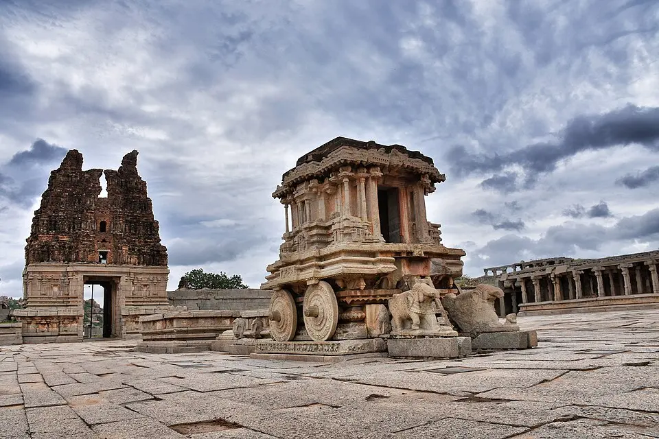 The Vittala temple complex among the ruins of Hampi