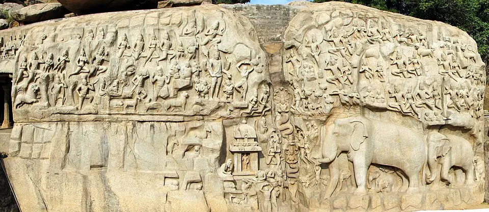 Arjuna's Penance, also called the Descent of the Ganges, Mahabalipuram