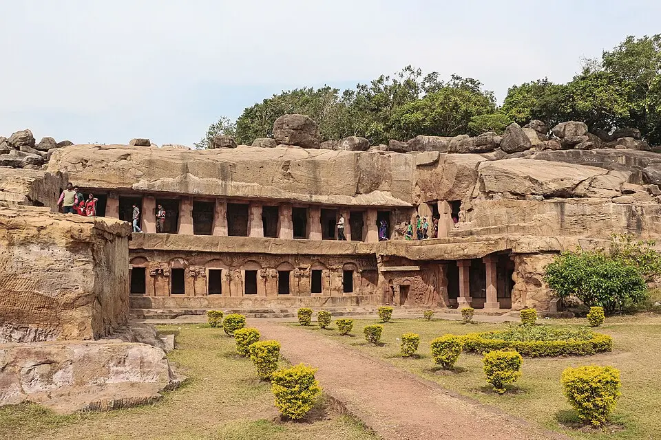 The Rani Gumpha, Udayagiri: The Udayagiri and Khandagiri caves were rock cut residences for Jain ascetics, excavated under Kharavela's patronage.