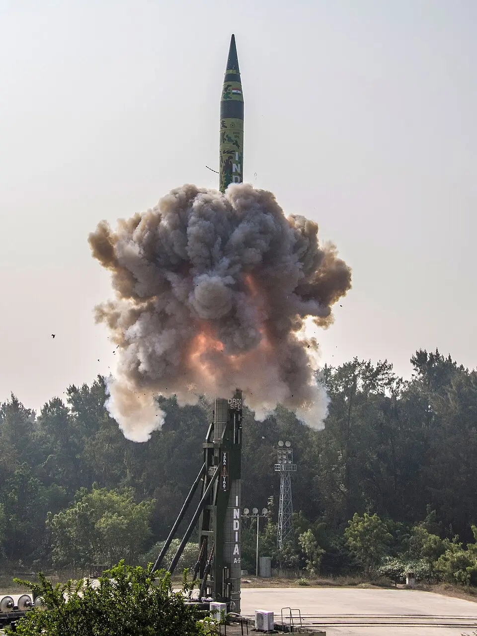 Agni-5 ballistic missile during a test launch
