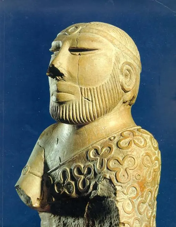 Steatite bust known as the Priest King from Mohenjo daro