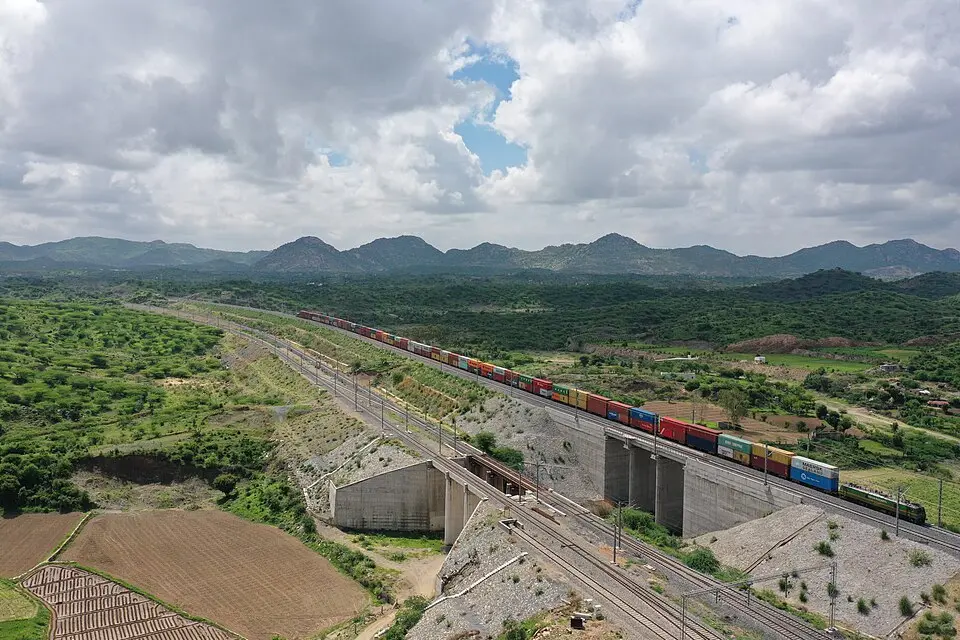 A freight train on the Western Dedicated Freight Corridor