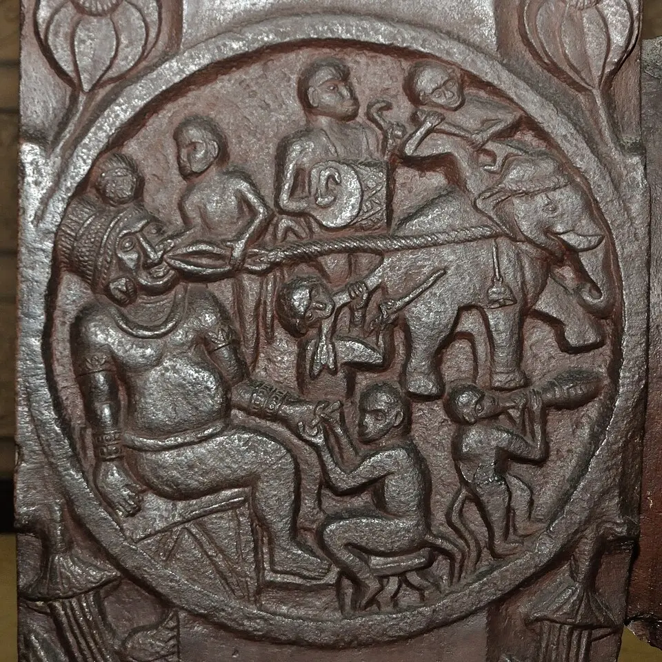 A Jataka medallion from Bharhut: Bharhut's sculptures are among the earliest dated narrative Buddhist art in India.