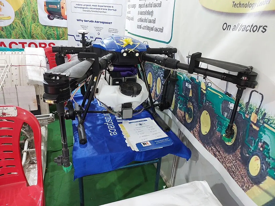 An agricultural drone in Kerala