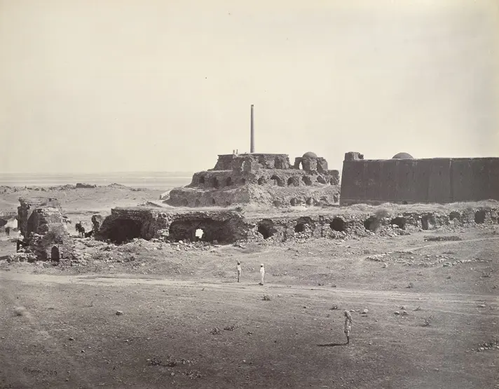 Firuz Shah Kotla with the Ashokan pillar: Firuz Shah's fifth city of Delhi, about 1354, with the Ashokan pillar he raised again there.