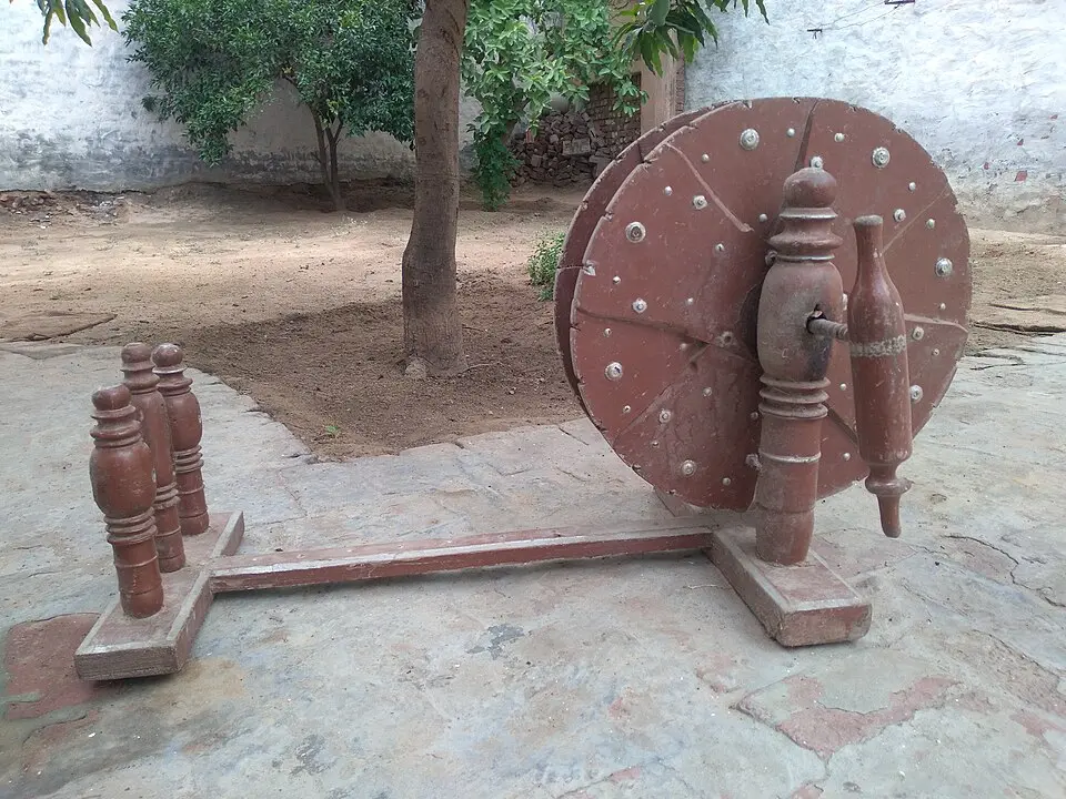 A Punjabi spinning wheel, the charkha