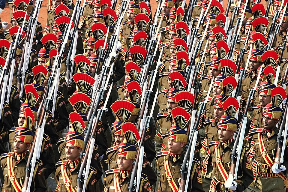 Delhi Police personnel on parade