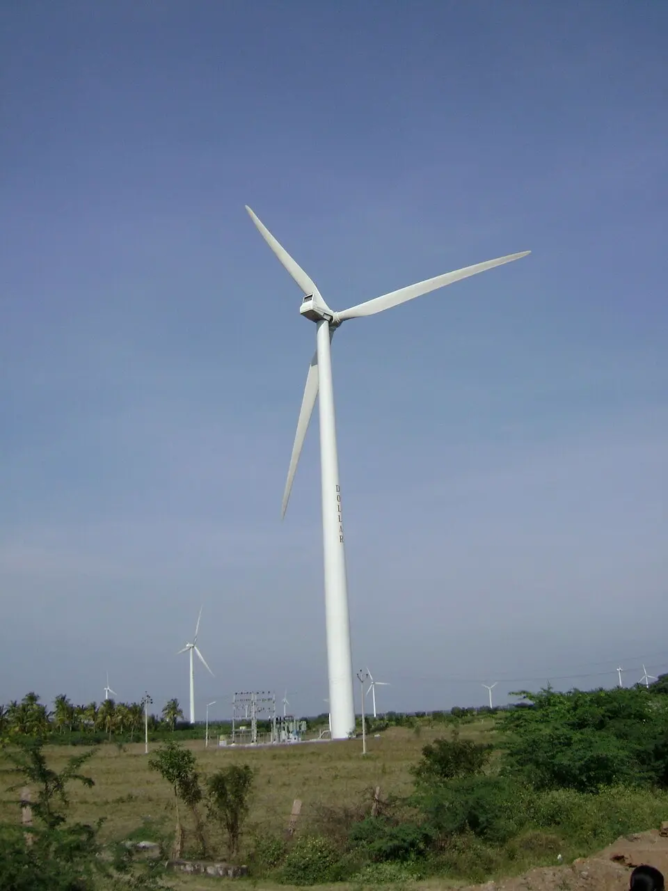 A wind turbine near Udumalpet in Tamil Nadu