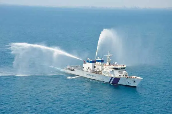 ICGS Vikram, an offshore patrol vessel of the Indian Coast Guard