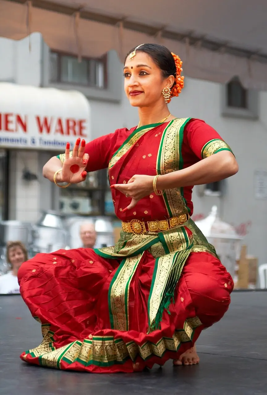 Bharatanatyam dancer in a classical pose
