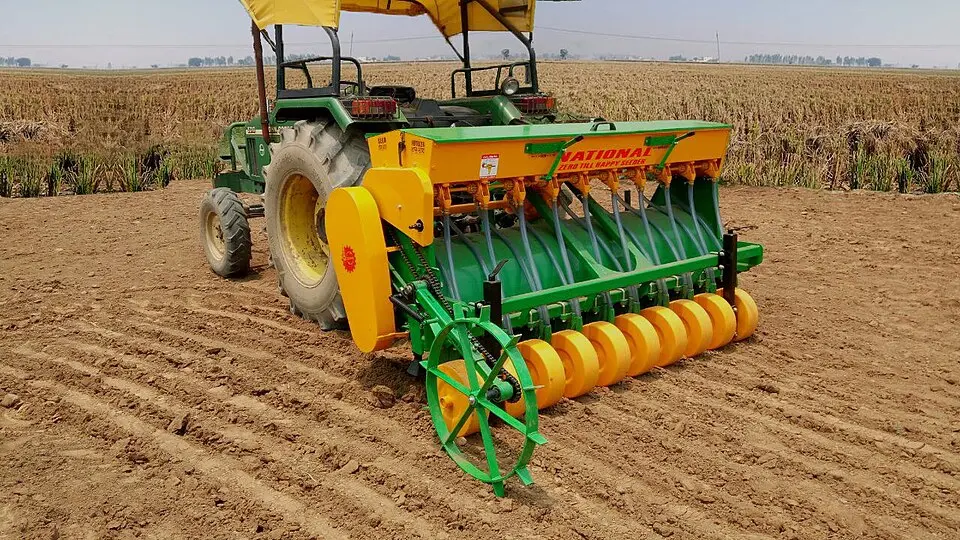 Happy Seeder machine used to sow wheat into rice residue