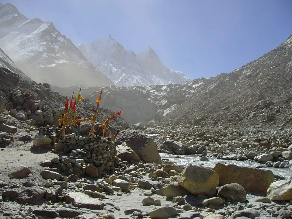 Gaumukh, the snout of the Gangotri glacier