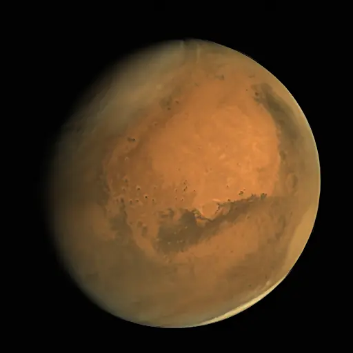 Mars photographed by the Mars Orbiter Mission