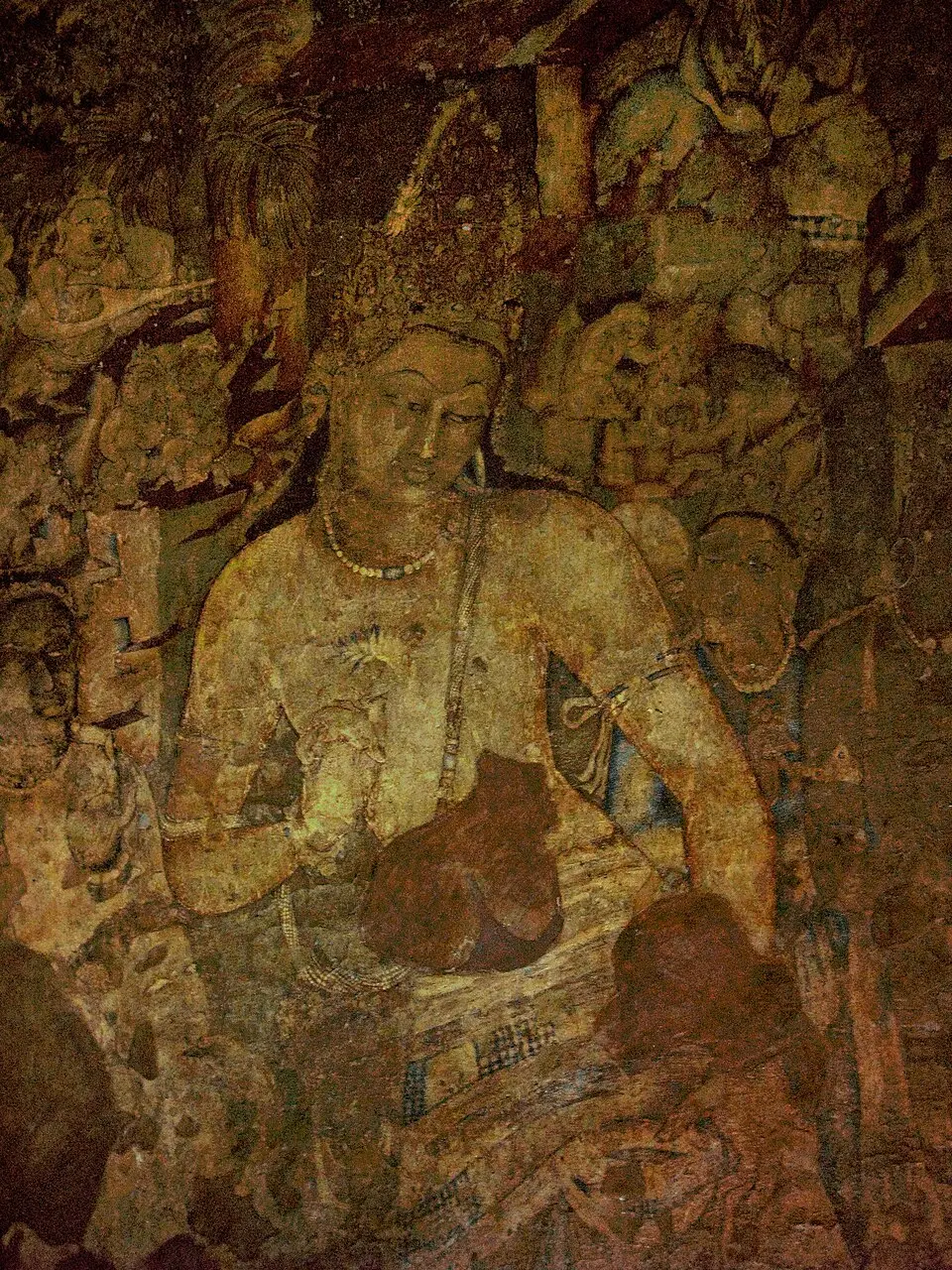 Bodhisattva Padmapani mural in Cave 1 at Ajanta